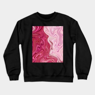 Raspberry Cream Pink Marble Effect Swirl Abstract Art Crewneck Sweatshirt